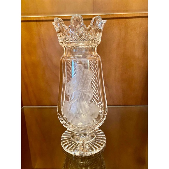 Ten Commandments Waterford Crystal Vase - Rare - Picture 1 of 9